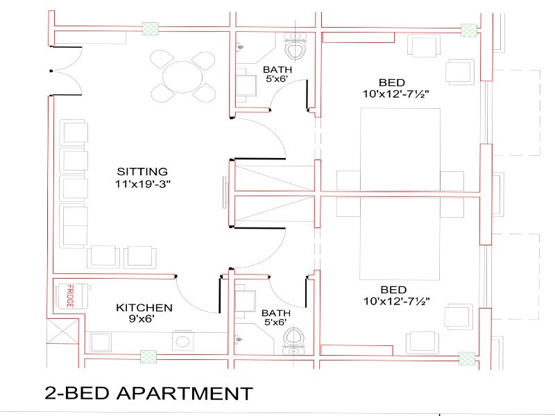 2 Bed Apartment Architecture Plan website Ravi Business Center RBC