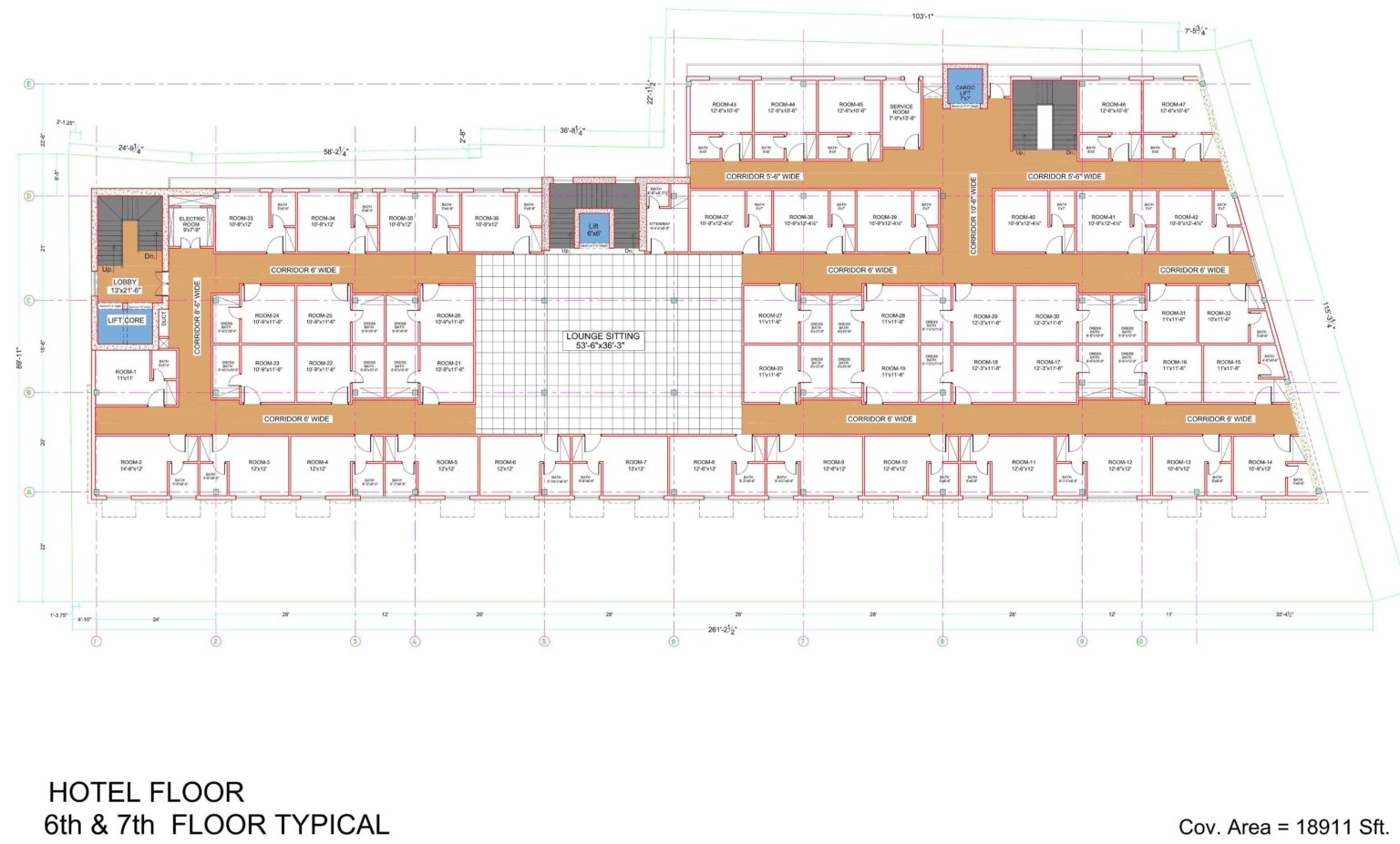 6th & 7th Floor HOTEL Architecture Plan Ravi business's Center Architecture Plan Ravi Business Center & The First Brick
